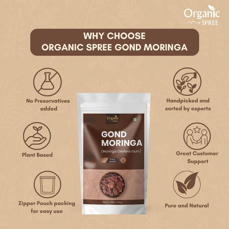 Organic Spree Gond Moringa - 200g Moringa Oleifera Gum - Image 5